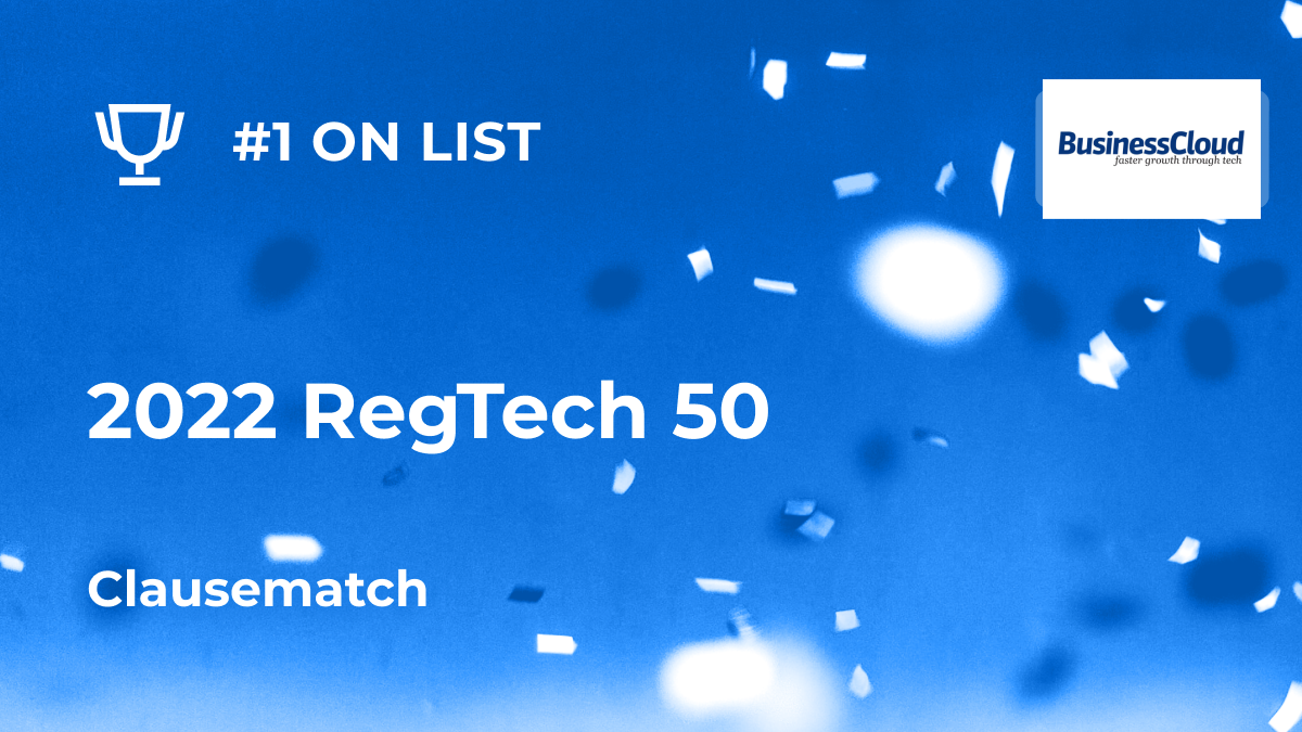 BusinessCloud Regtech 50 list award