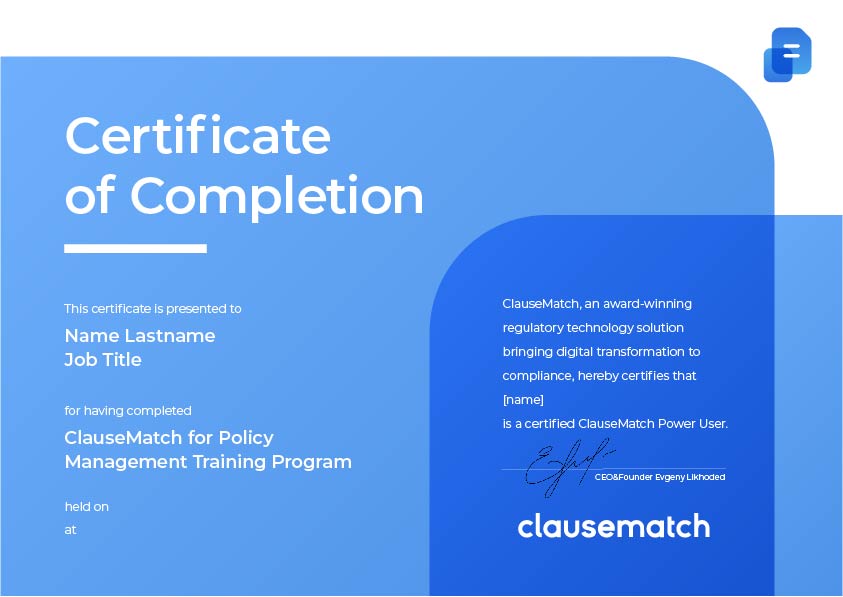 Clausematch Certification Program