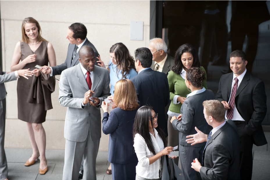 People networking at an event 